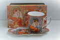 Porcelánový hrnek s táckem Alfons Mucha